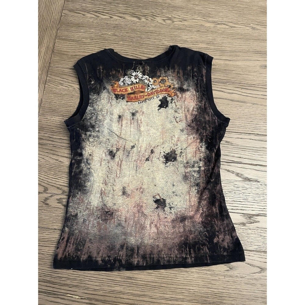 2005 Harley Davidson Graphic tee Womens Large Rare HTF Black sleeveless - Picture 8 of 8